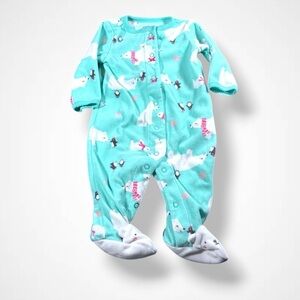 4/$20 Turquoise Fleece Polar Bear Sleeper